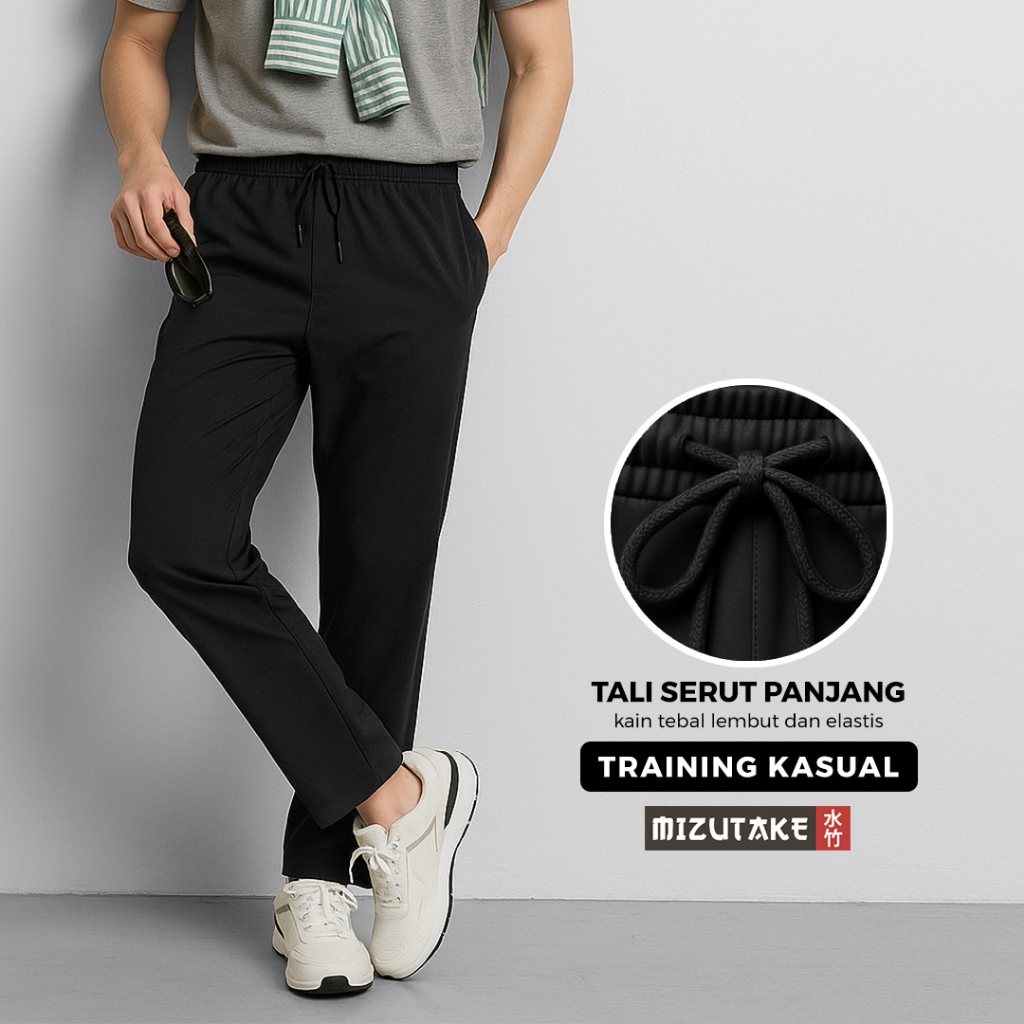 MIZUTAKE Celana Running Pria Celana Training Panjang Pria Lari Jogging Marathon
