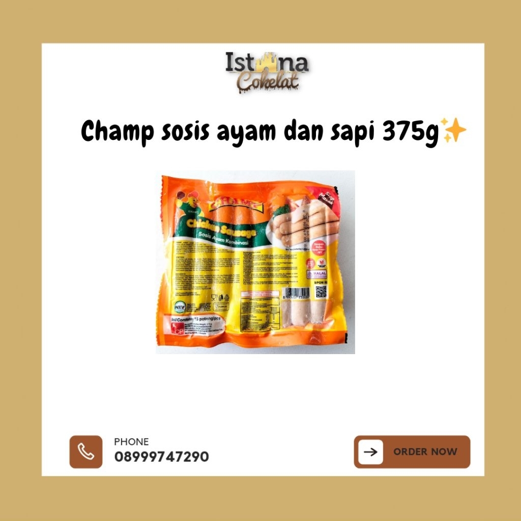 

[FROZEN] Sosis Champ Ayam/Sapi 375GR
