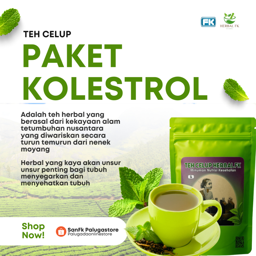 

Teh Celup Herbal FK – Minuman Herbal Alami Bantu Jaga Kadar Kolesterol & Kesehatan Tubuh