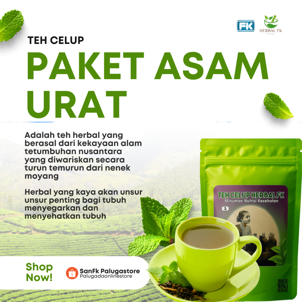 

Teh Celup Herbal FK – Minuman Herbal Alami Bantu Jaga Kadar Asam Urat & Kesehatan Sendi