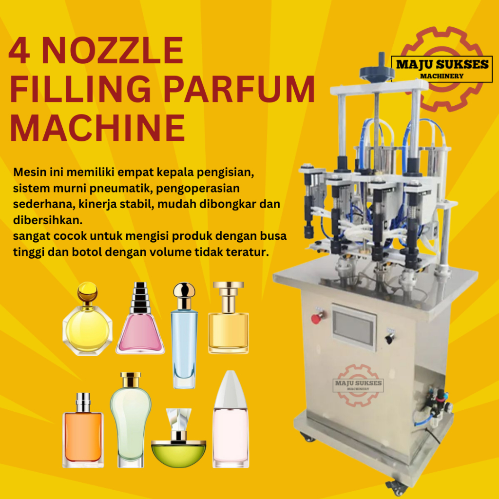 Mesin Filling Pengisi Cairan / Parfum 4 Nozzle OTOMATIS