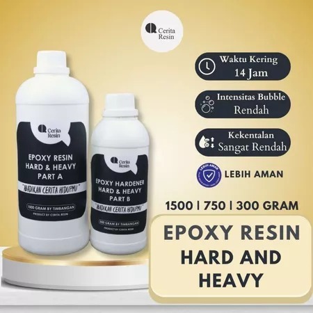 

CERITA RESIN - Epoxy Resin Hard & Heavy Bening Clear Keras 1500/750/300 Gram