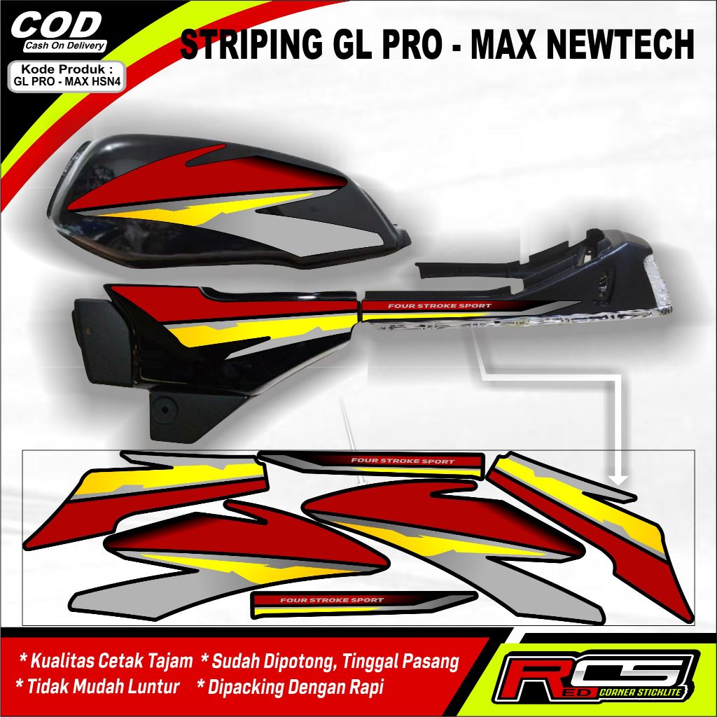 STRIPING LIST HONDA GL MAX - PRO MOTIF ORI 1997 - STICKER LIST GL PRO - MAX motif original