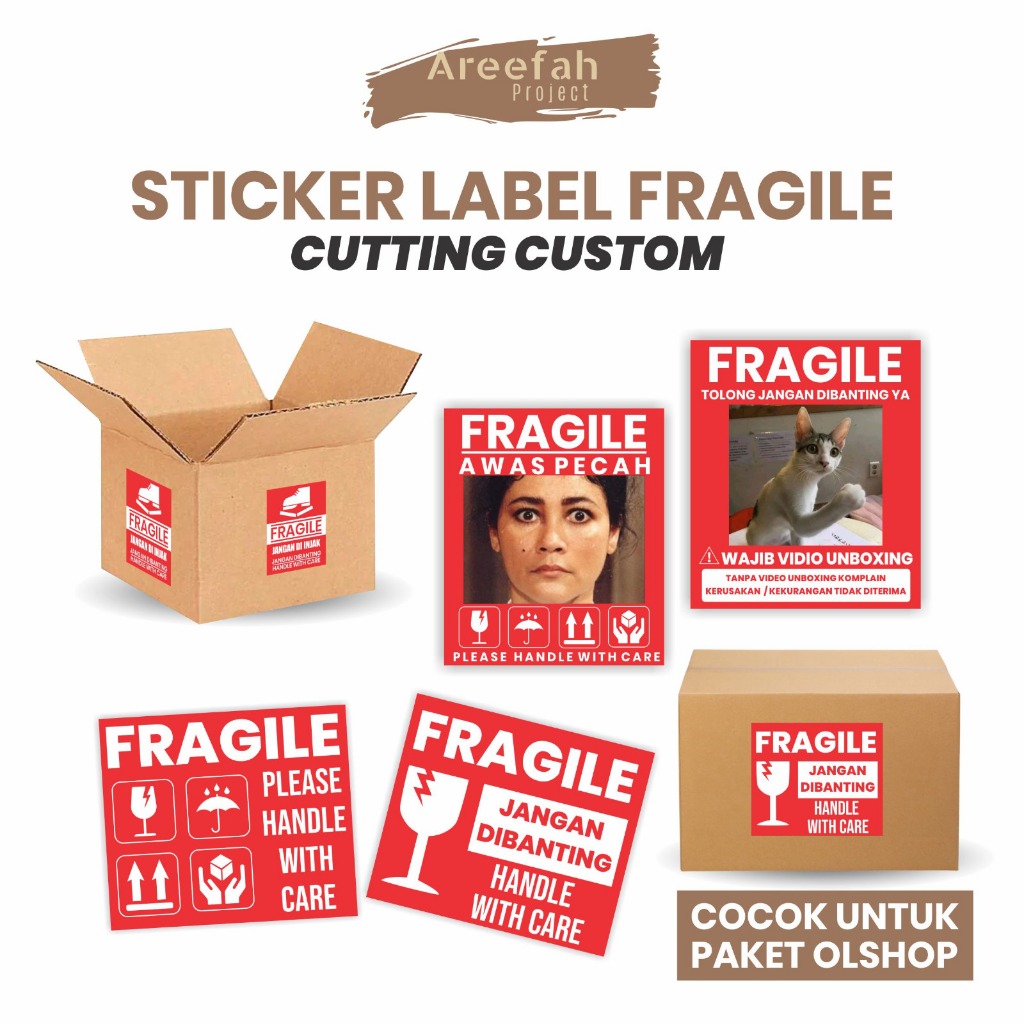 

Areefah Cetak Stiker Fragille | Custom Stiker Fragille | Stiker Label Pengiriman | High Quality