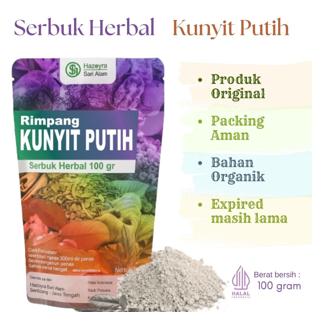 

bubuk serbuk rimpang kunyit putih 100gr