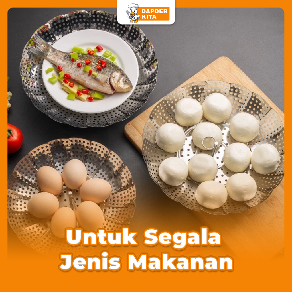 Tatakan kukus Stainless Steel Sarangan Panci Kukus Tatakan Kukusan Serbaguna Tatakan Panci Kukus