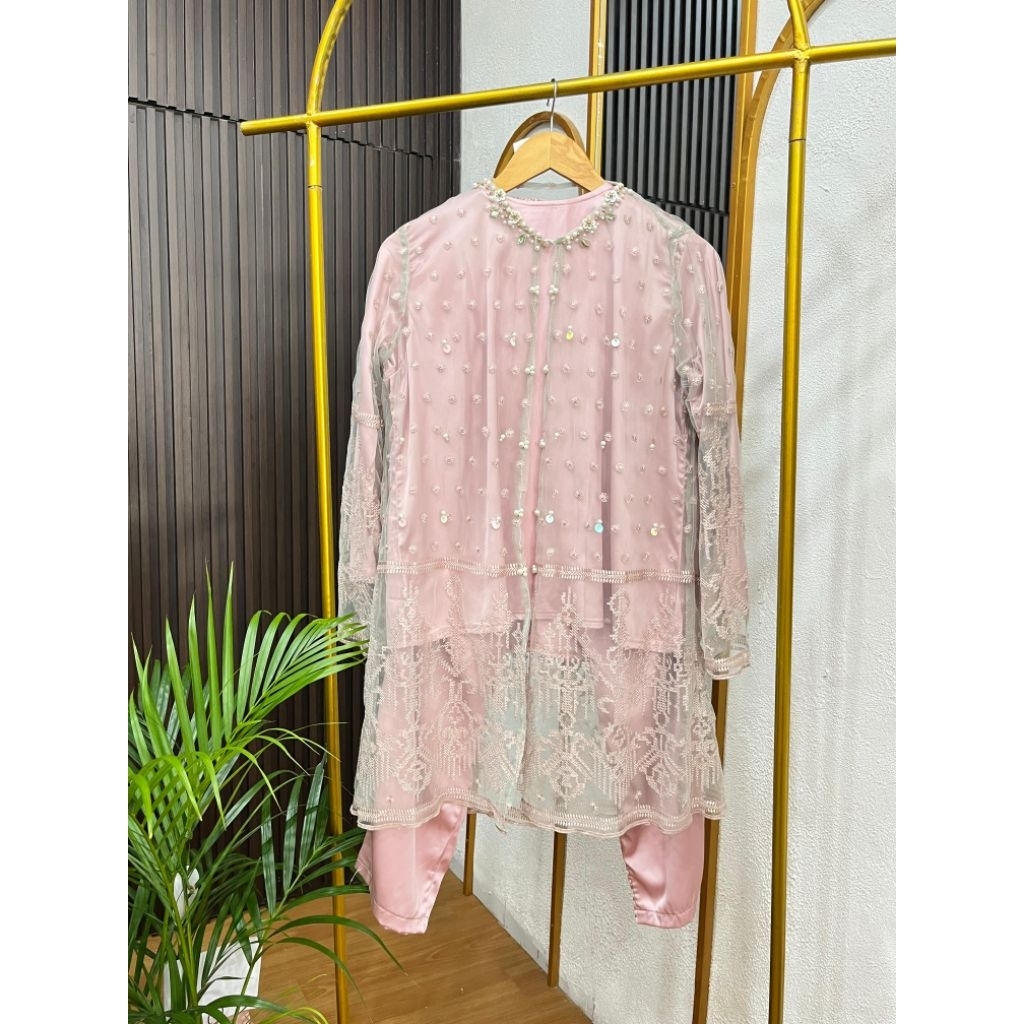 Setelan celana brokat pesta premium set