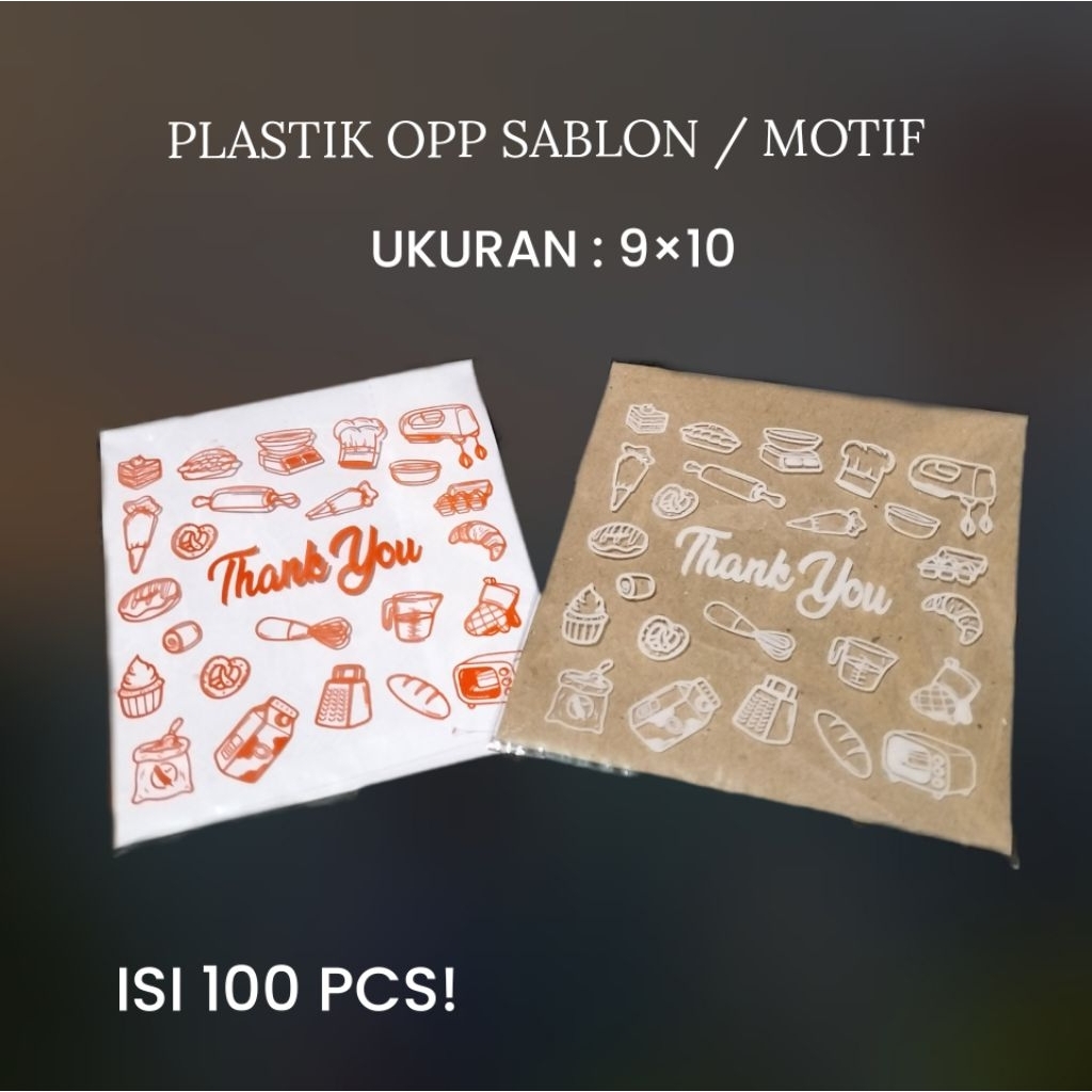 

PLASTIK OPP SABLON TEBAL / UKURAN 9 × 10 / OPP MOTIF THANKYOU / ISI 100 PCS