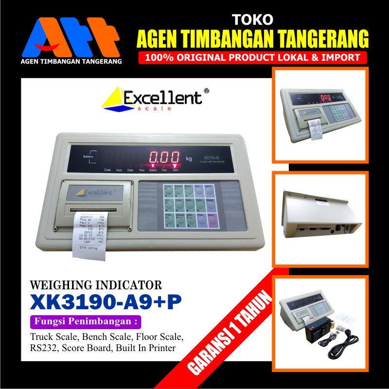 Indicator Timbangan EXCELLENT XK3190-A9+P Dot Matrix Printer