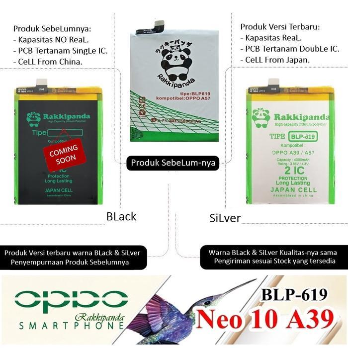 BATERAI RAKKIPANDA OPPO A39 / A57 / BLP619 DOUBLE POWER