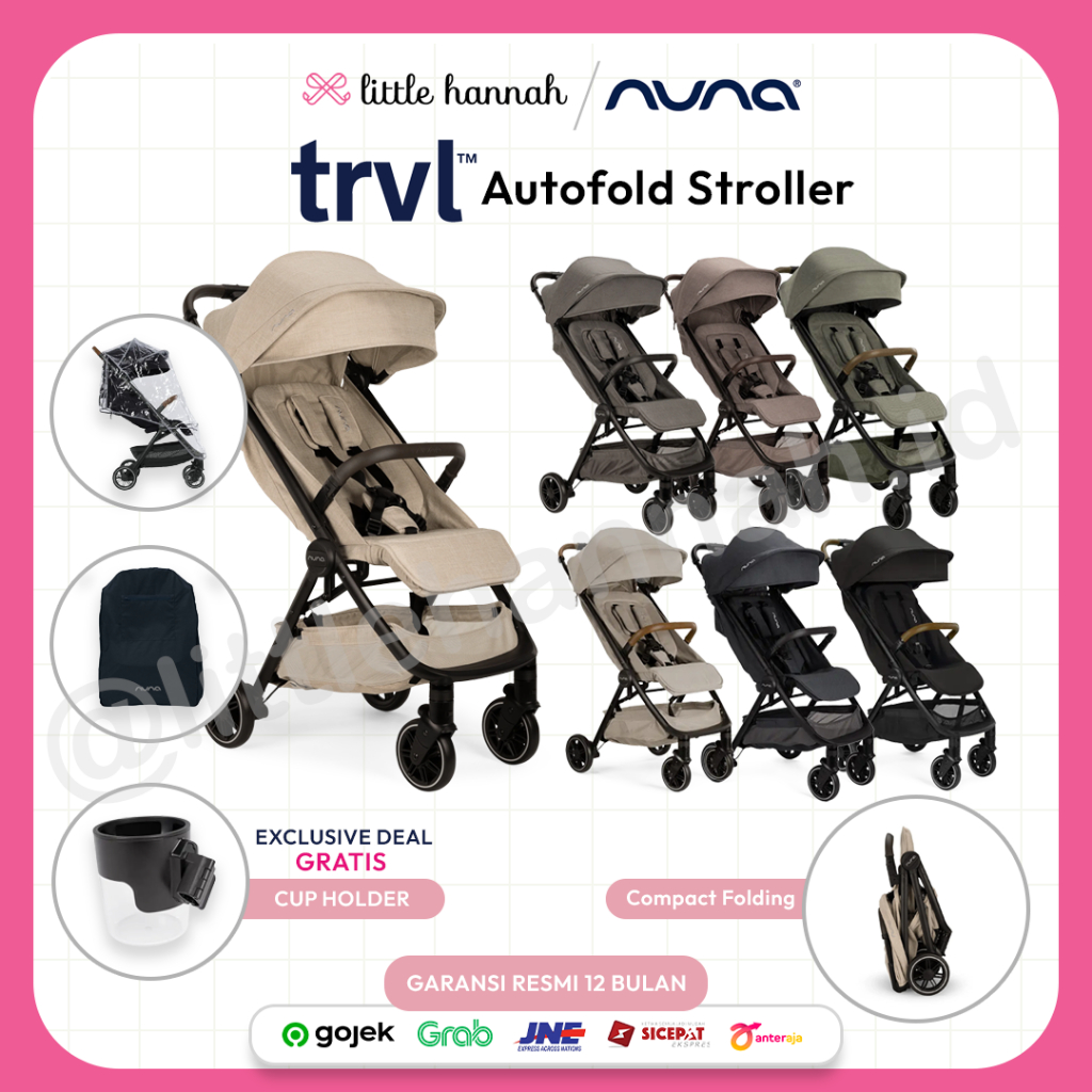 NUNA TRVL Stroller - Kereta Dorong Bayi Lipat Otomatis Autofold Stroller Travel NUNA