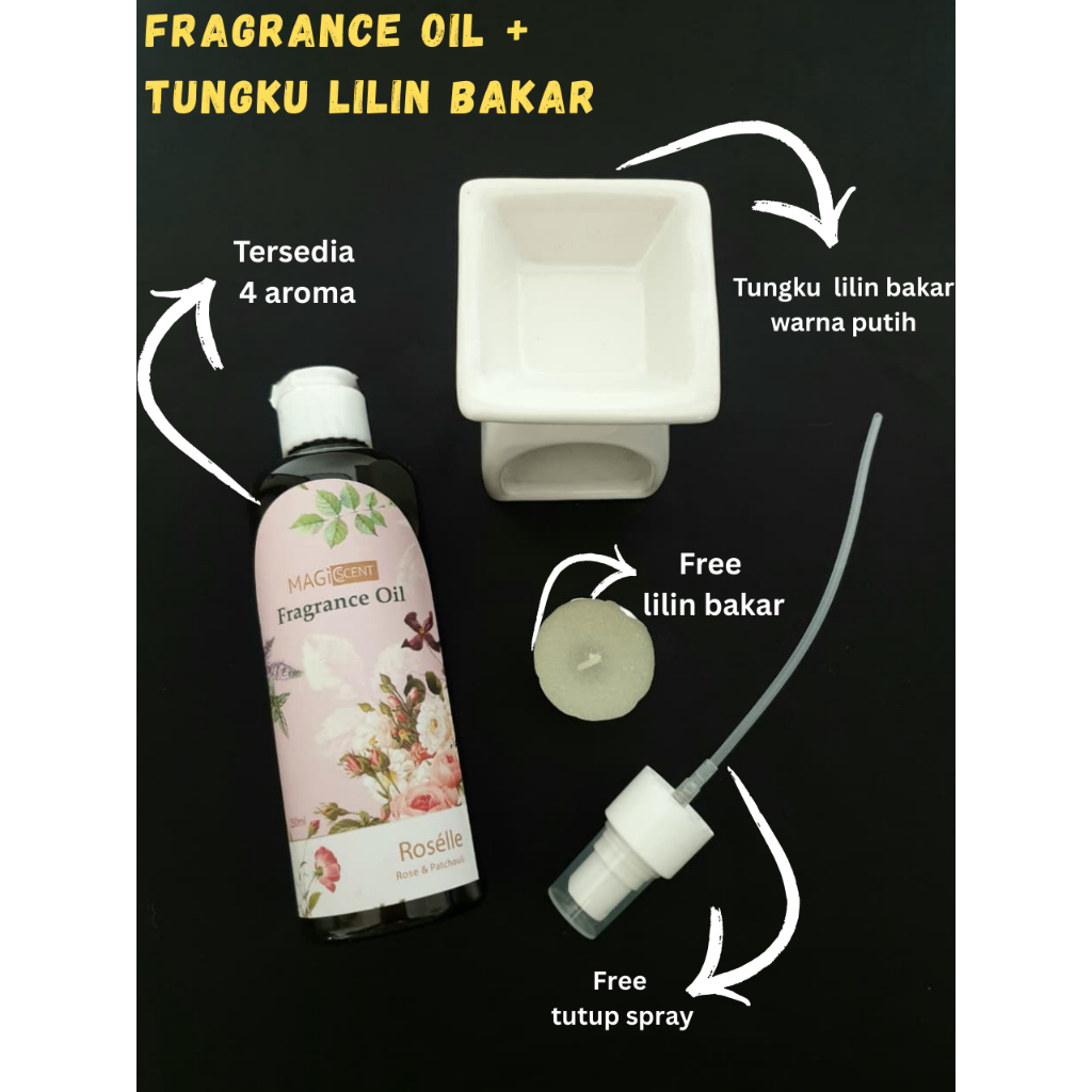 Fragrance Oil + Tungku Bakar LILIN | Pengharum Ruangan Tungku Bakar Lilin