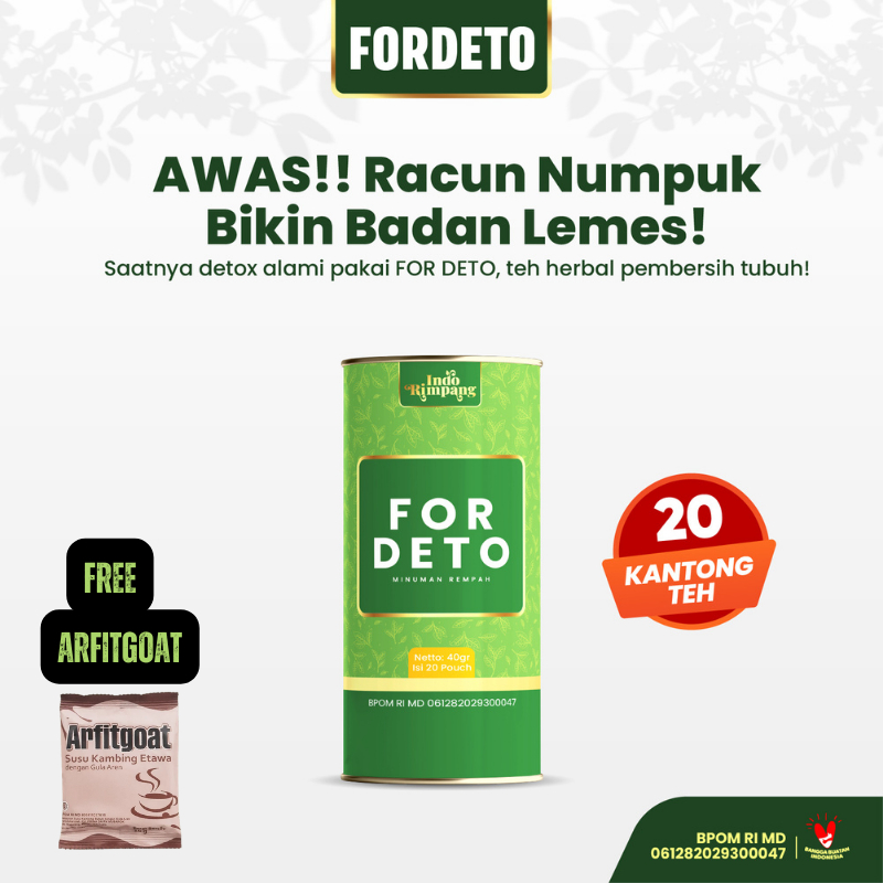 

For Deto - Teh Rempah Rimpang Mengkudu, Kunyit & Temulawak Untuk Detoks Tubuh Alami,ForDeto BPOM