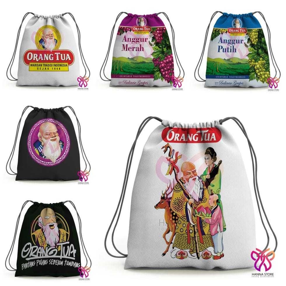 Tas Serut Drawstring bag Sekolah Futsal Orang Tua