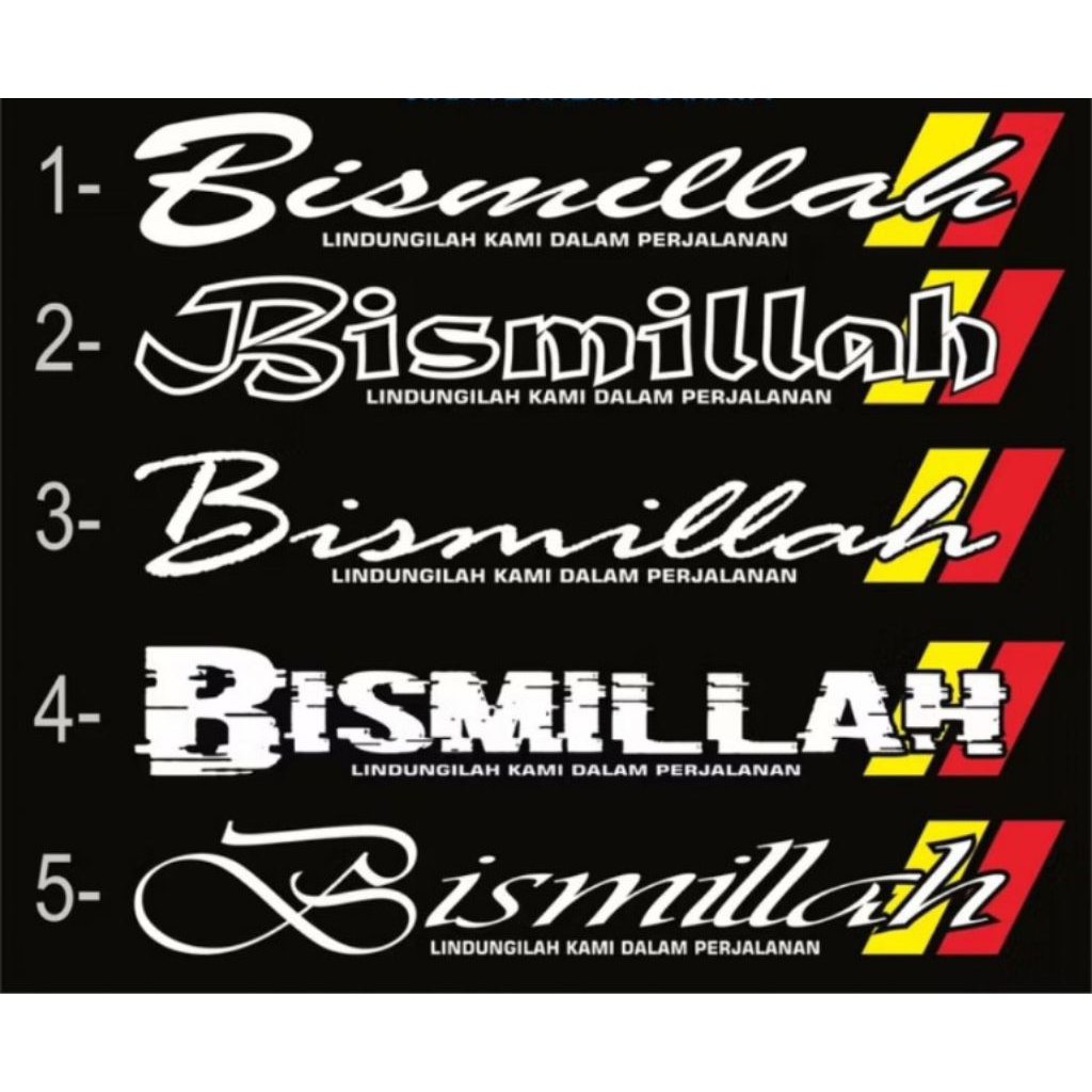 STICKER KACA MOBIL/TRUCK BISMILLAH