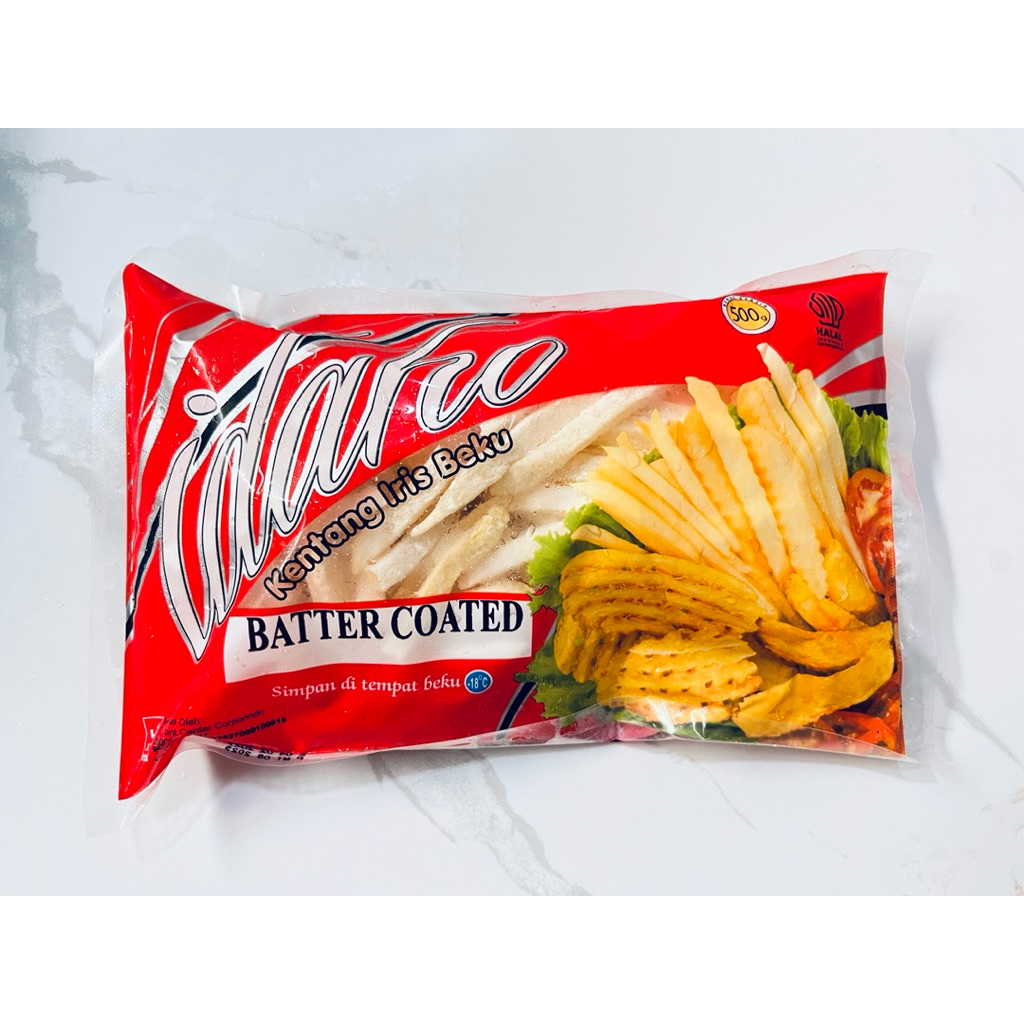 

kentang goreng IDAHO batter coated 500gr || kentang iris beku frozen