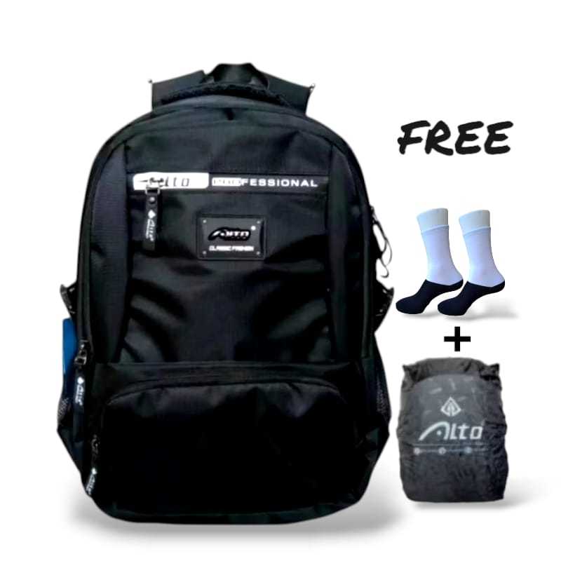 best seller tas ransel sekolah unisex ALTO original alto free rain cover dan kaos kaki