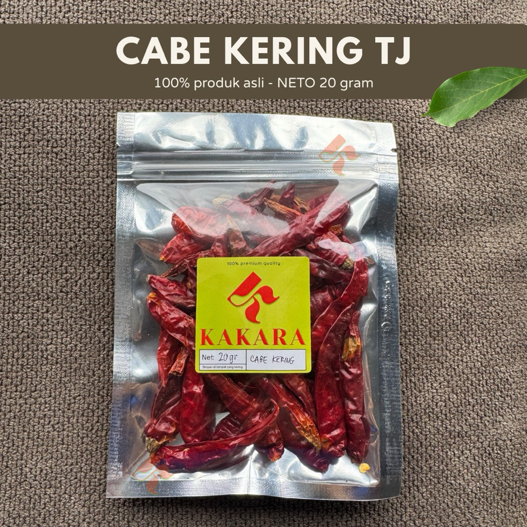 

KAKARA - Cabe Kering TJ / Japlak / Cengek kering / oDry Chili 20 gram bumbu dapur bumbu masak kemasan kecil kemasan ZIP