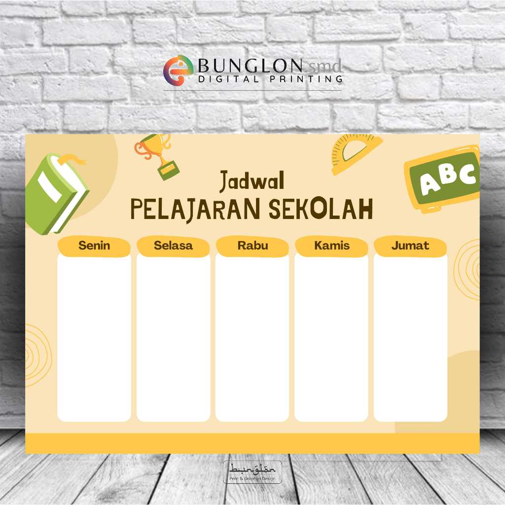 

Poster Jadwal Pelajaran Sekolah Model Kuning