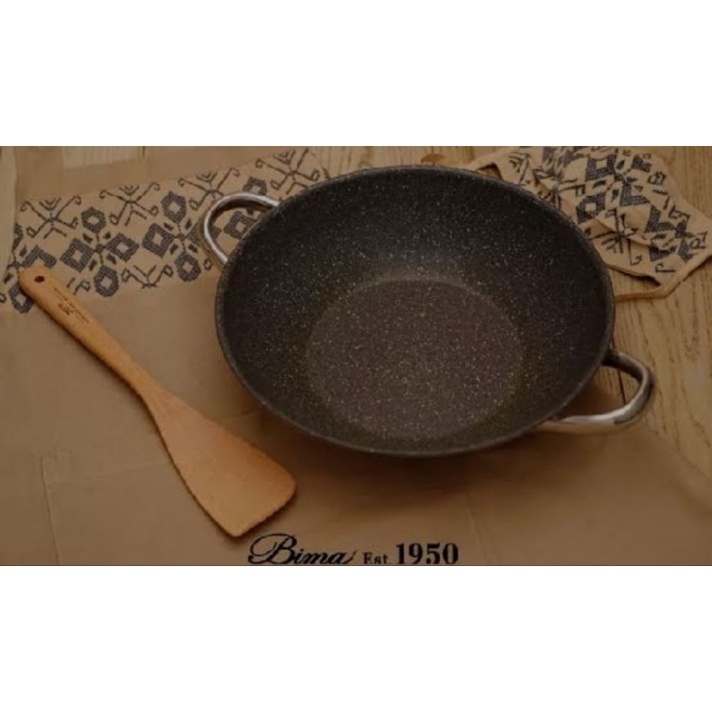 BIMA 70th Anniversary Limited Edition Granite Wok 28 cm set anti lengket