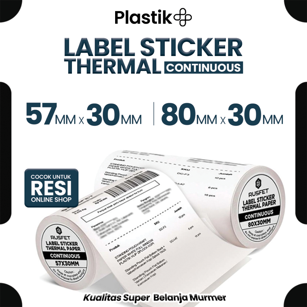 

Struk Kasir Stiker Thermal Label Barcode Stiker Resi Thermal 57 & 80 X 30 Paper Thermal Rusfet Ecer