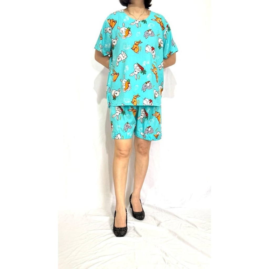 Setelan Size XL rayon Yeong Gi lengan pendek celana pendek