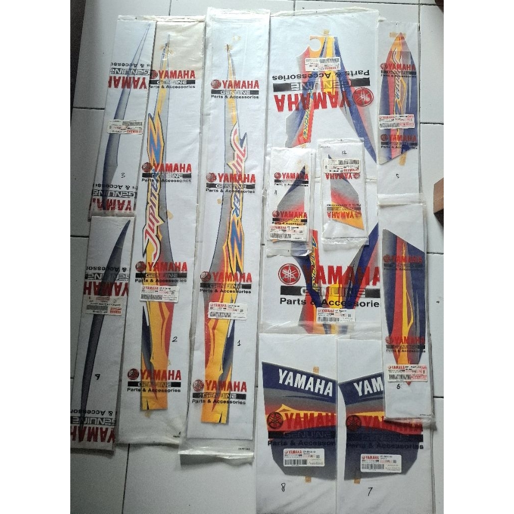 Striping Jupiter Z 2004 Silver Biru Original Yamaha Genuine Part full set