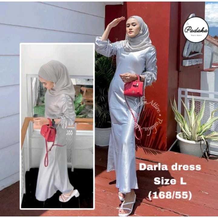 DRESS DARLA SILK SATIN SERUT LONG DRESS SATIN SERUT DRESS