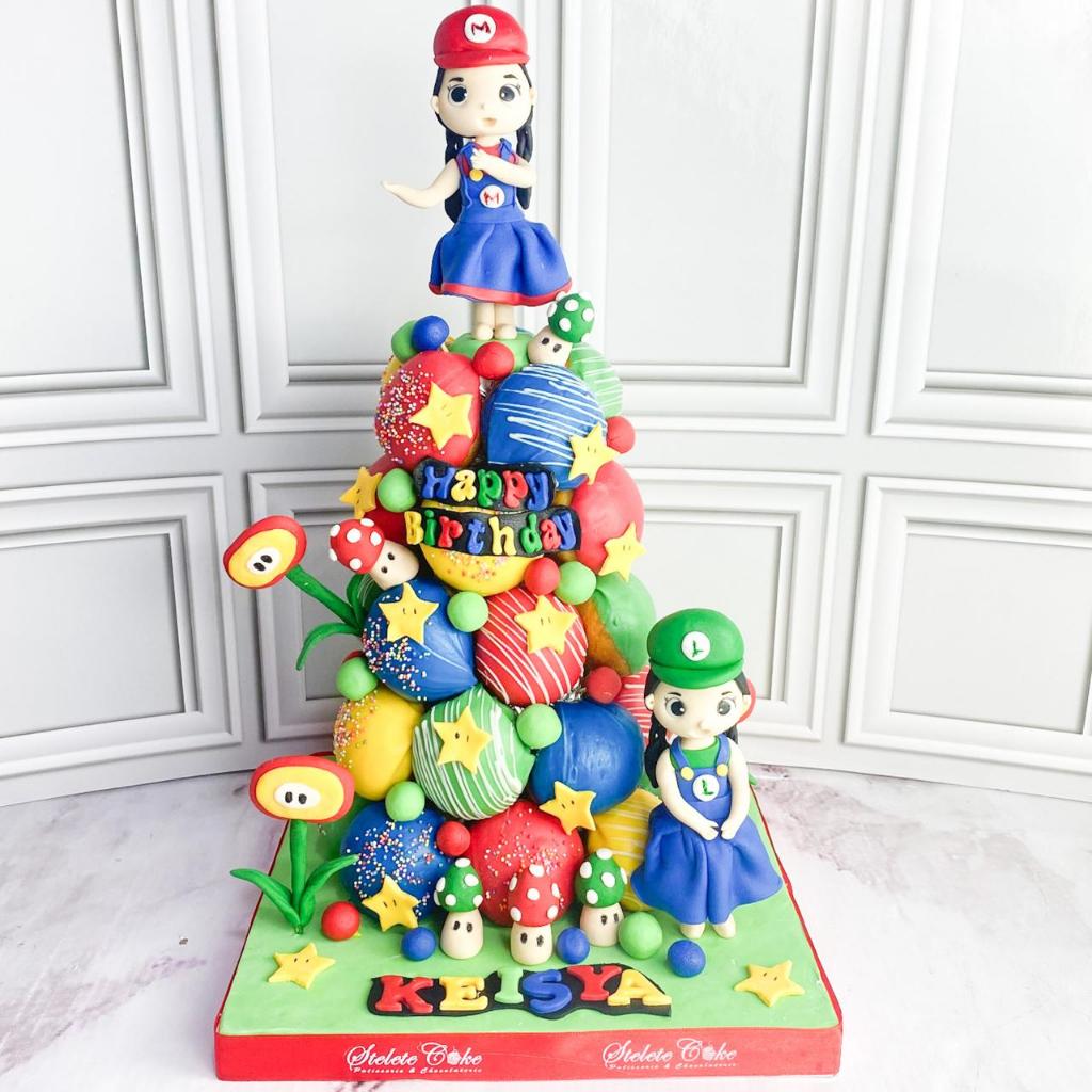 

Donat/Donat mario Bross perempuan/Kue Birthday Jakarta/Donat Tower Mario