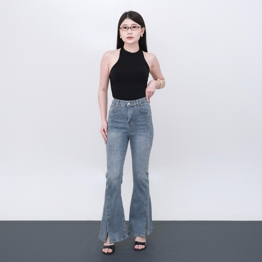 [LUXE.DLABEL] - 277 JEANS  | Celana Panjang Highwaist Wanita Jeans Wanita Polos Ripped Jeans Highwai