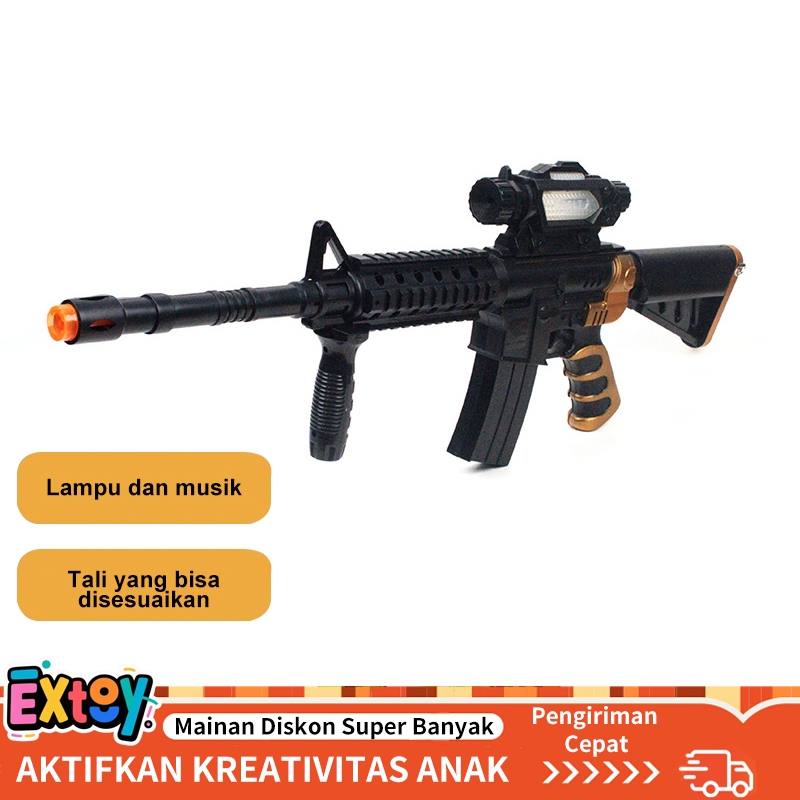Mainan Toy Gun  Senapan Kokang Rifle Besar Lampu berkedip Anak Tembakan  Battle Laki Laki