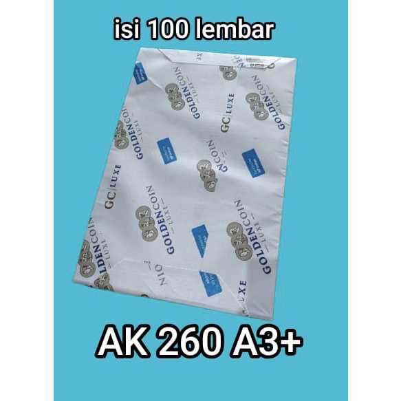 

260gsm Kertas Art Paper / Art Board A3+ (325*485mm) 1pack isi 100lembar GOLDEN COIN DIGITAL PRINTING