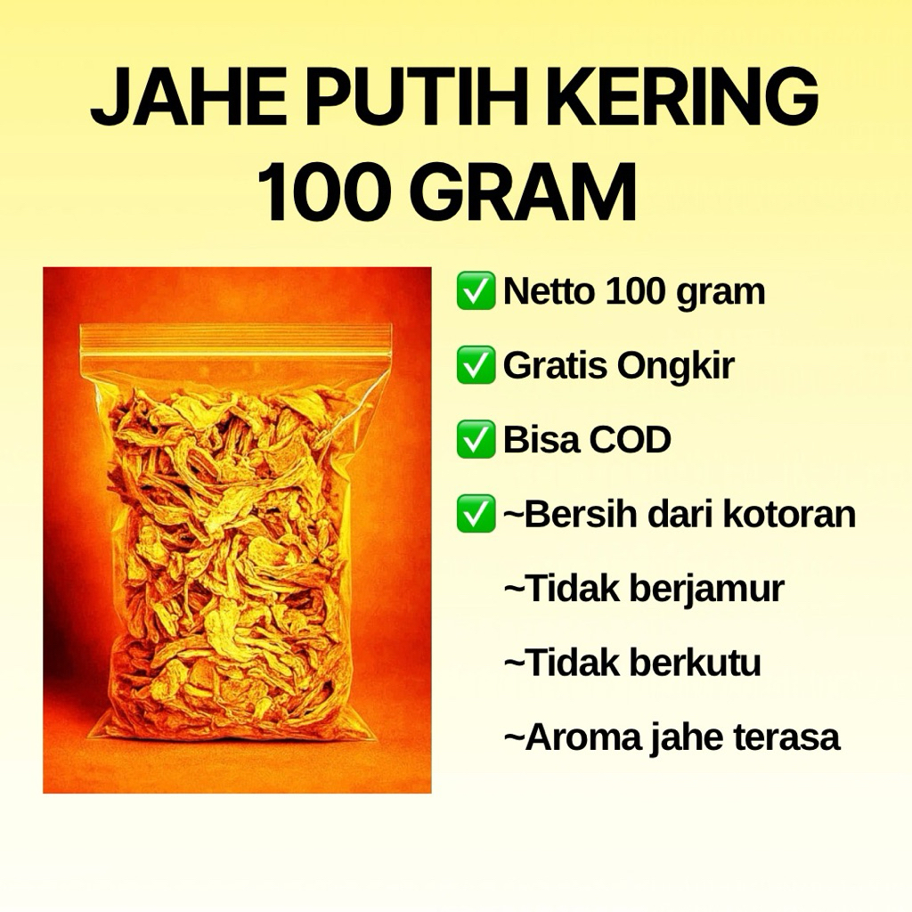 

Jahe Putih Kering 100 gram