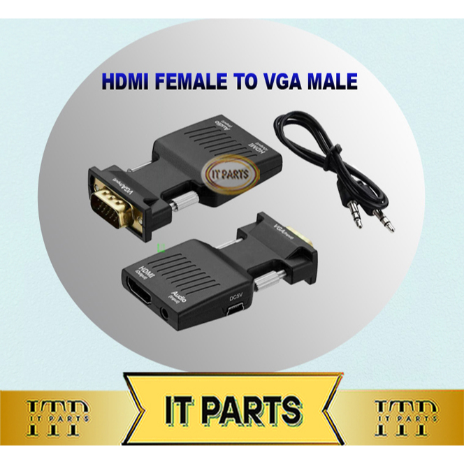Converter Konverter HDMI To VGA  Converter HDMI Female To VGA Male