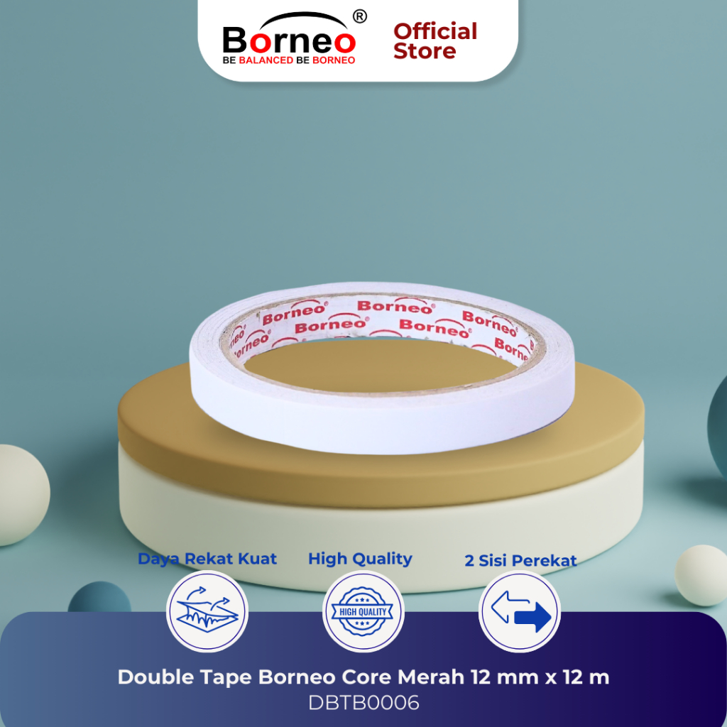 

24 ROLL - Borneo Double Tape CM (12mm x 12m)