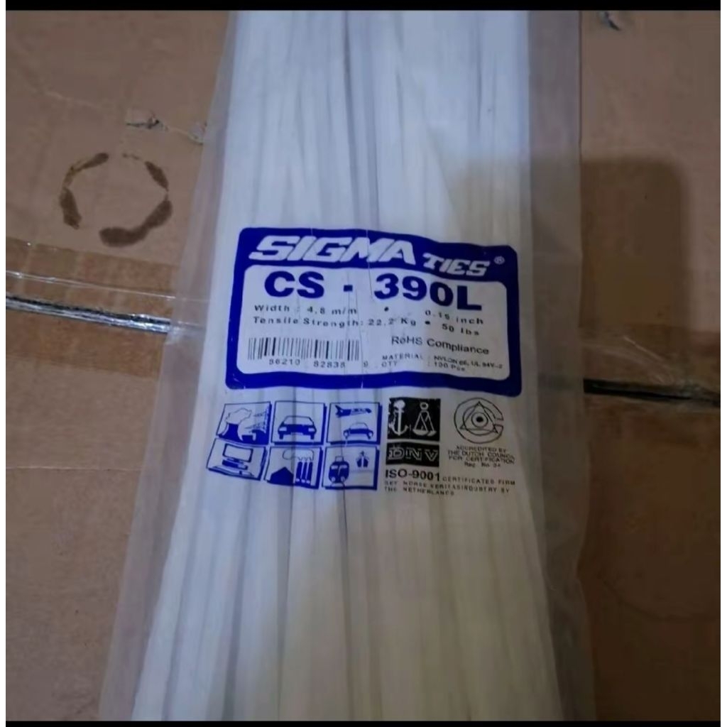 

kabel ties sigma 39cm 4,8mm CS-390L putih isi 100pcs / kabel tis sigma 39cm 4,8mm