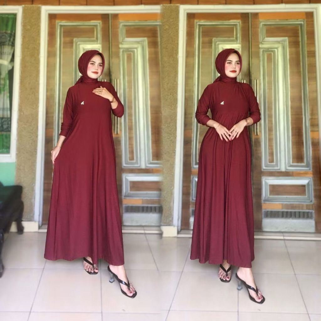 Gamis Polos Jersey Premium ADEM jatuh / gamis jersey premium tebal