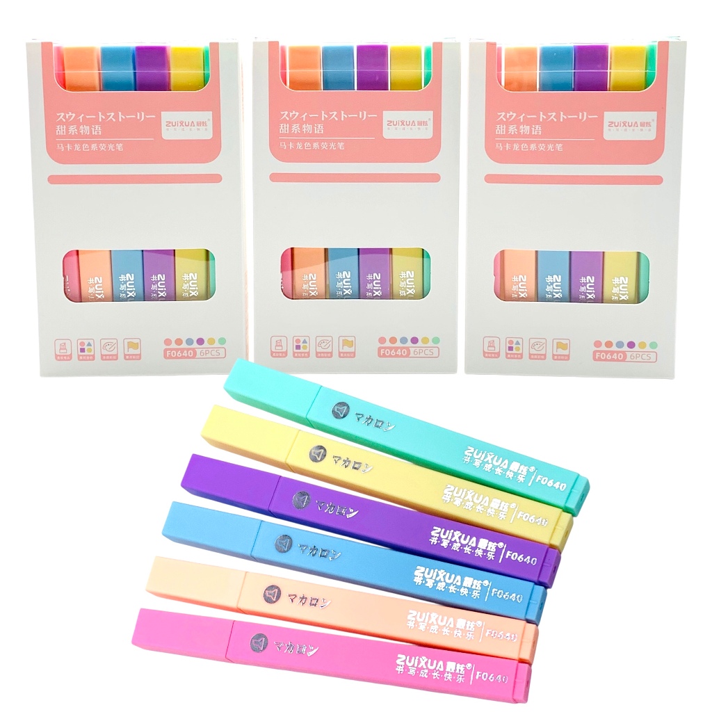 

(6 WARNA) HIGHLIGHTER ZUIXUA F-0640 MACARON / STABILO PEN