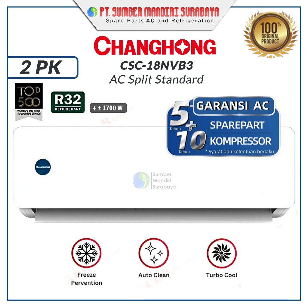 AC UNIT CHANGHONG 2PK STANDART CSC-18NVB3 | 2PK DELUXE