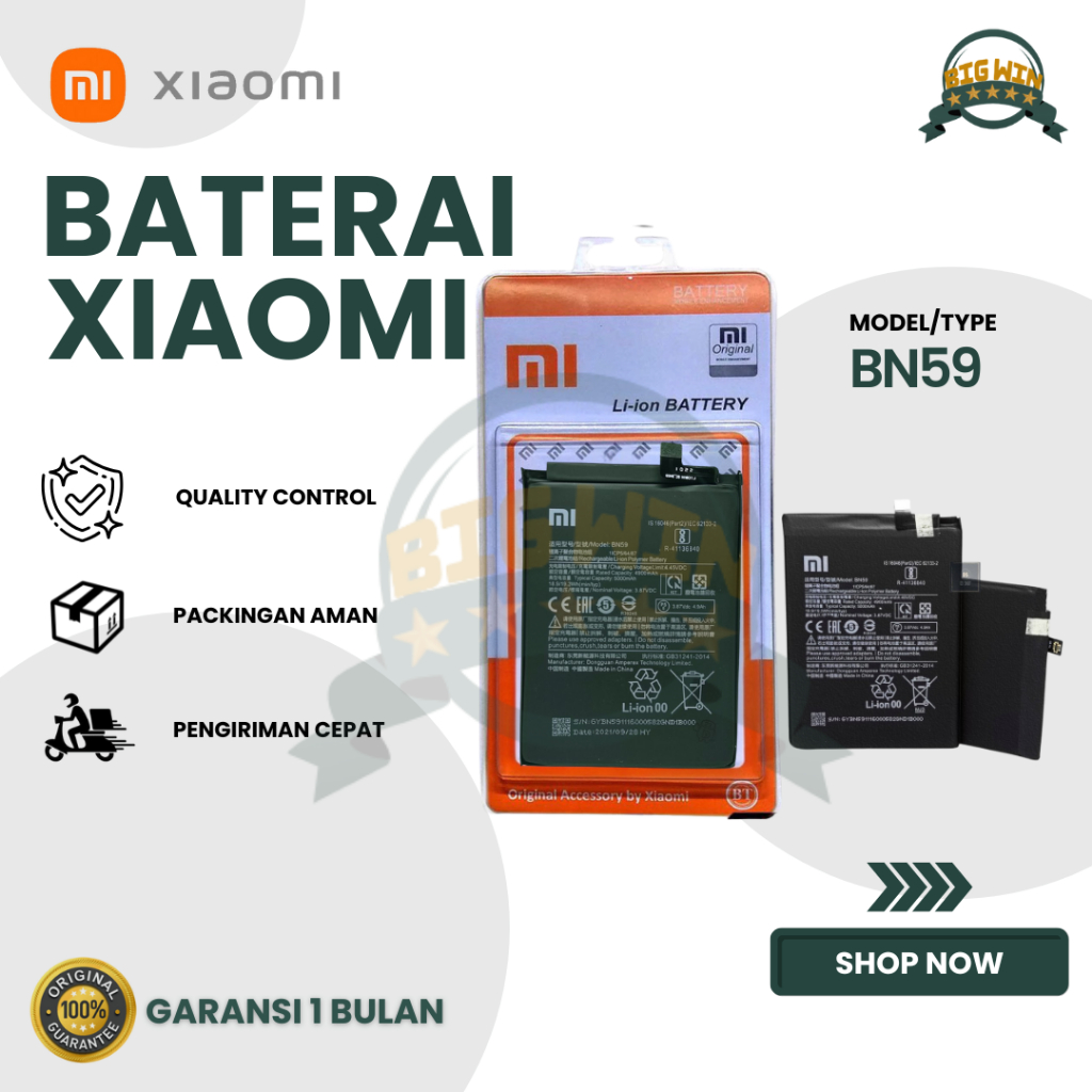 BATERAI BATTERY XIAOMI BN59 XIAOMI REDMI NOTE 10 4G/10S/ POCO M5S DOUBEL [IC POWER] ORIGINAL
