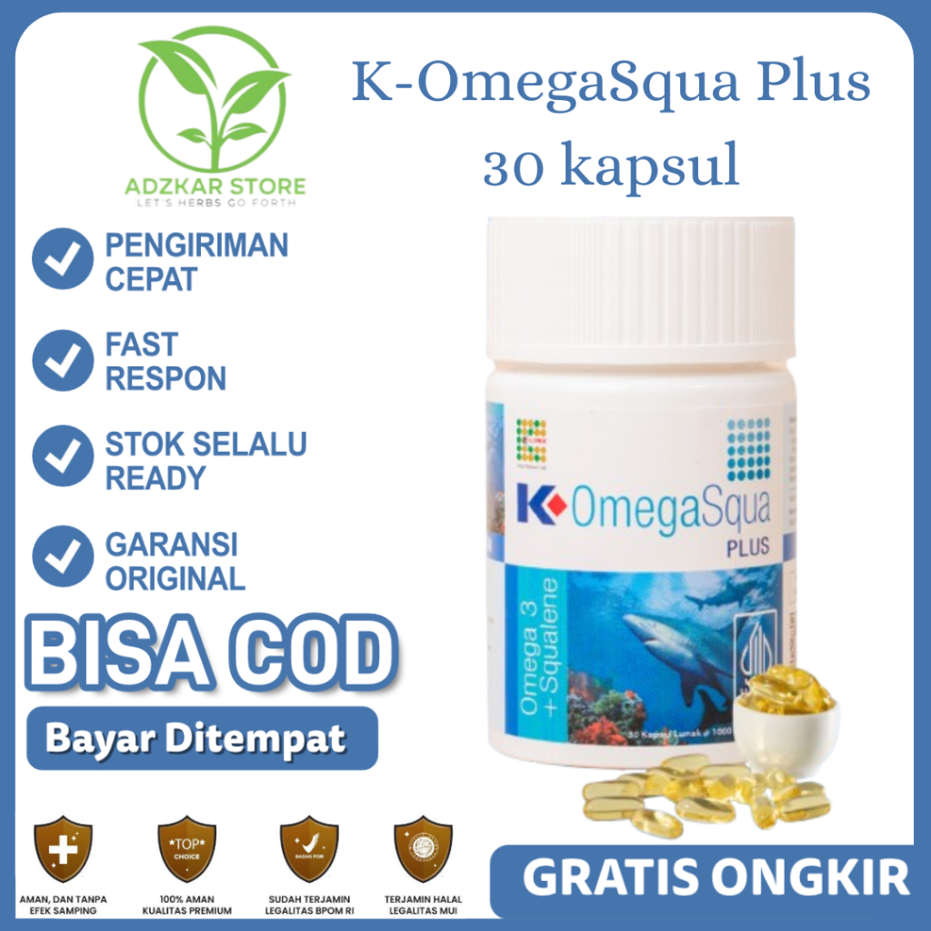 K LINK Omega Squa Plus Original by K-Link: 30 Softgel with Squalene & Lecithin Omega 3