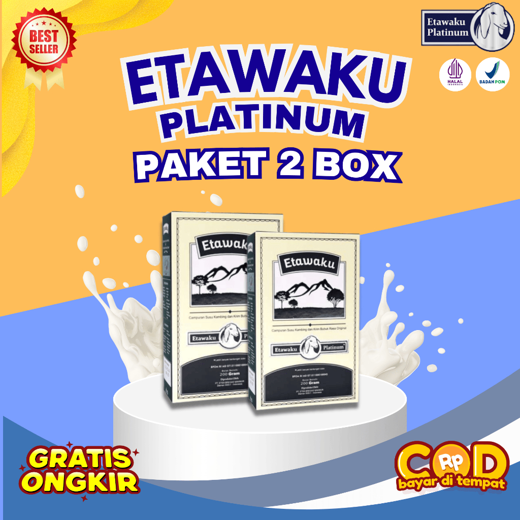 

Susu Etawaku Platinum - Original 100% Membantu mengatasi masalah pernafasan (PAKET 2 BOX)