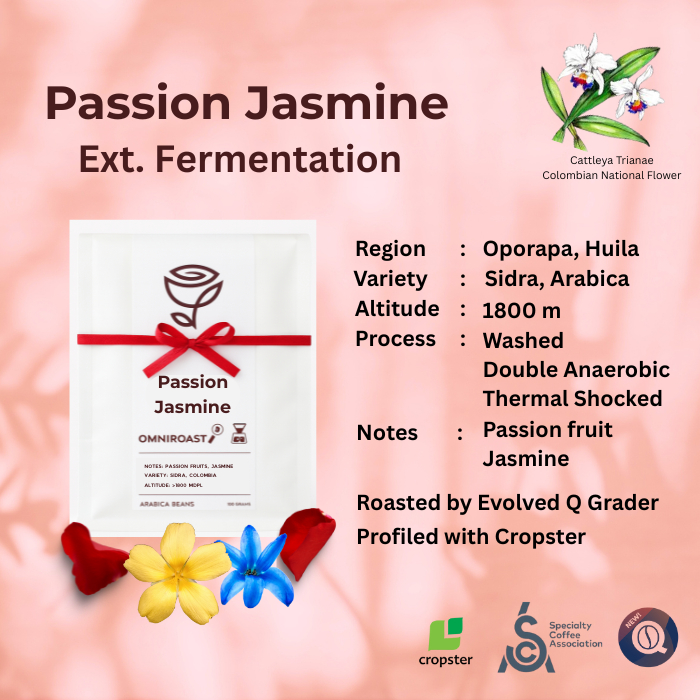 

Passion Fruit Jasmine Sidra - Co Fermented Exotic Beans Arabica Specialty Coffee - Rosest Rosetery