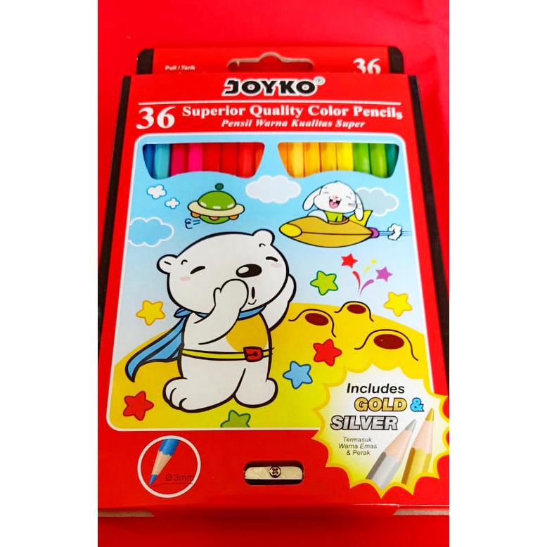 

Pensil Warna Joyko 36 Warna include rautan / Color Pencils 36 Colors / Pensil Warna Gold dan Silver