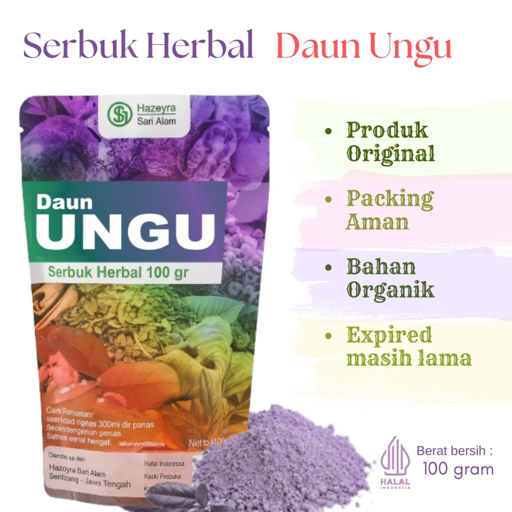 

bubuk serbuk daun ungu 100gr