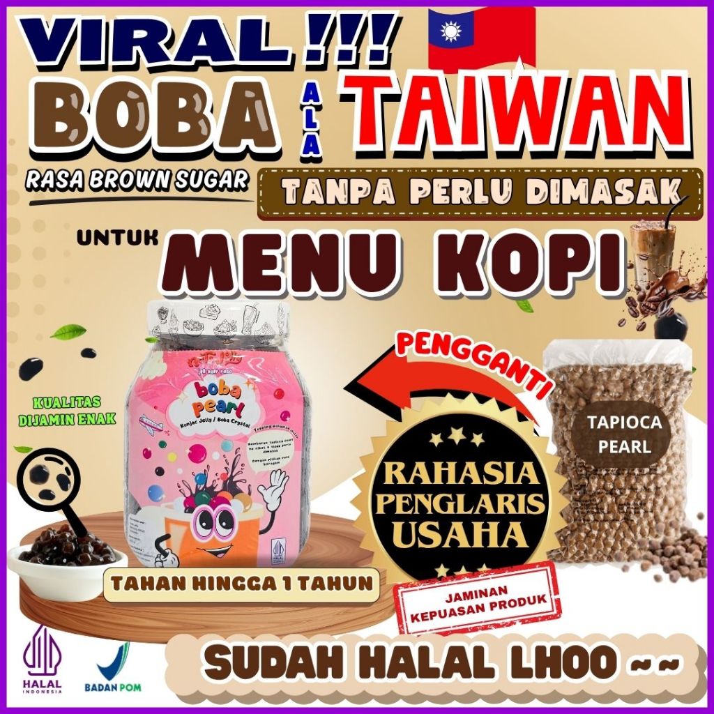 

BobaTapiocaPearlSiapSajiKombinasi MAMIO Bubuk Minuman Powder Drink - Boba Pearl Brown Sugar 500 Gram | Cocok Untuk Semua Jenis Minuman