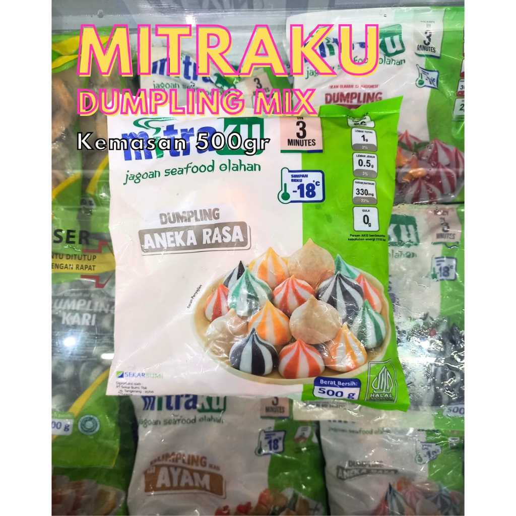 

Frozenfood MITRAKU Dumpling Aneka Rasa/Mix 500gr