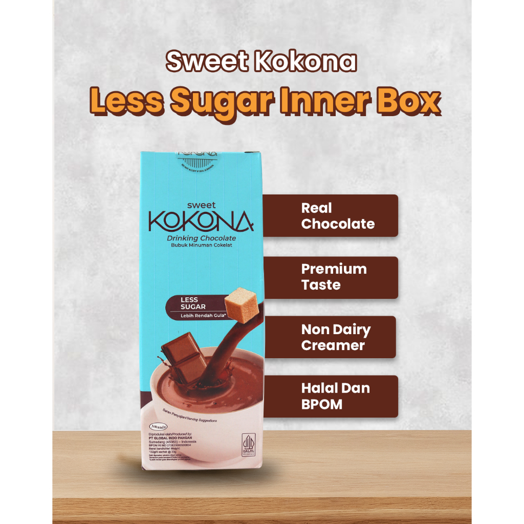 

Sweet kokona - Less Sugar Bubuk Minuman Cokelat isi 4 sachet