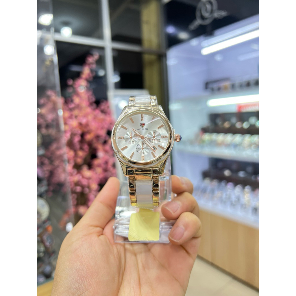 JAM TANGAN WANITA LEOPARD CERAMIK RANTAI