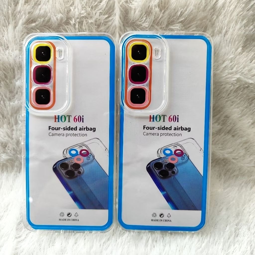 Case Silikon Bening Hitam Transparan Hp Infinik Hot 60/60i/ Hot 60 Pro Bening Clear Air Back Camera 